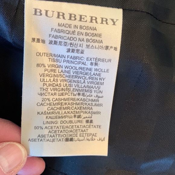 Burberry Wool and Cashmere Peacoat. NWT. Size 10. Black - Picture 10 of 10